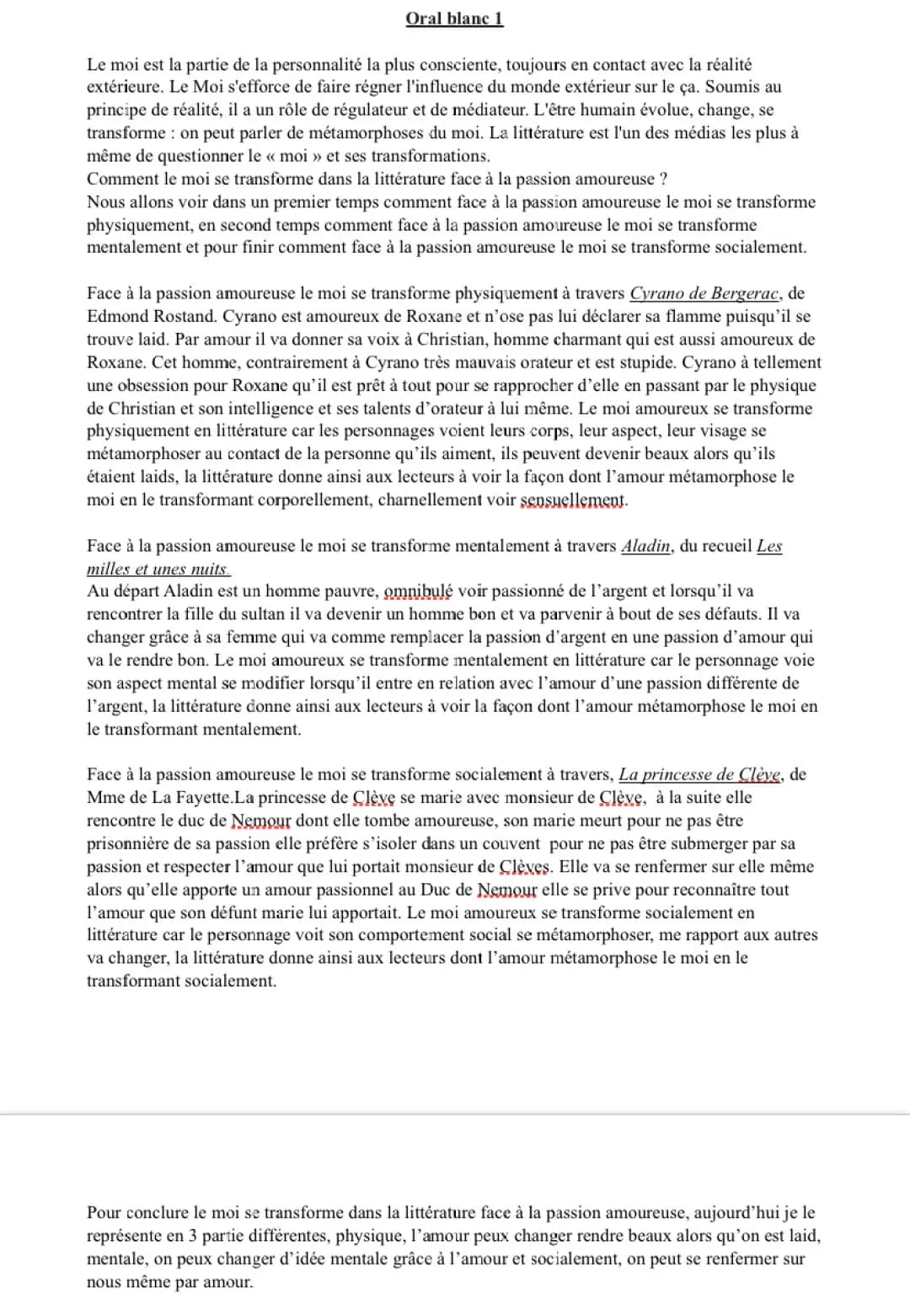 Les Métamorphoses du Moi et la Passion Amoureuse en Littérature - Exemple et Définition
