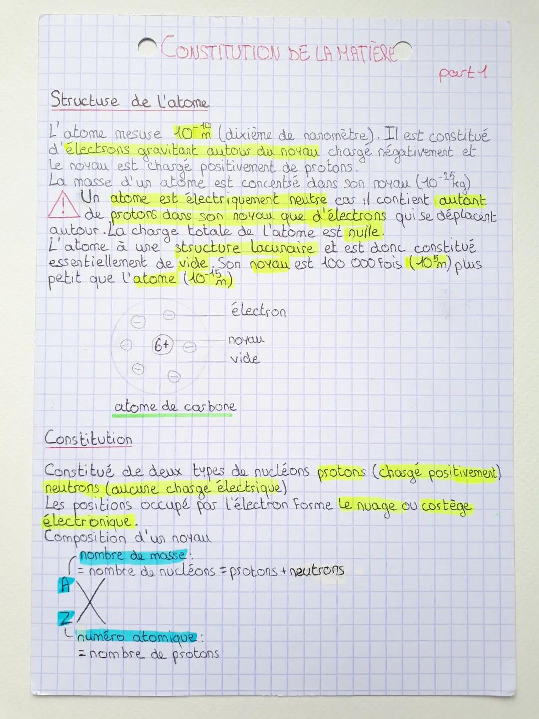 Constitution de la matière