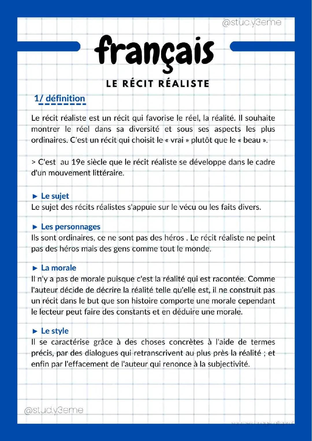 Le récit réaliste 