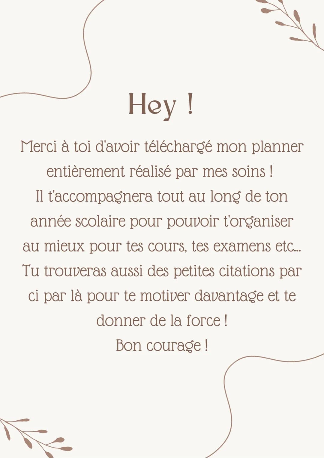 Study/Exam
Planner
By Successwithaliyah Hey !
Merci à toi d'avoir téléchargé mon planner
entièrement réalisé par mes soins !
Il t'accompagne