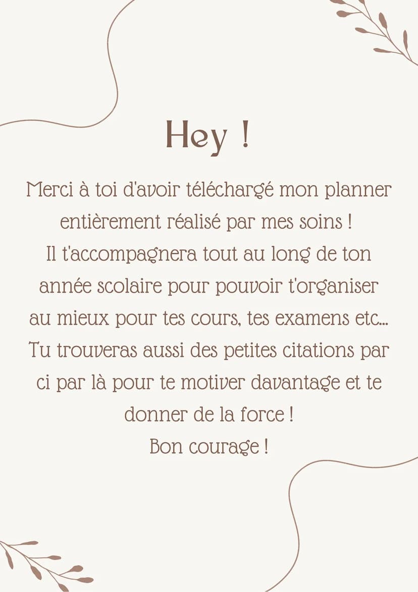 Study/Exam
Planner
By Successwithaliyah Hey !
Merci à toi d'avoir téléchargé mon planner
entièrement réalisé par mes soins !
Il t'accompagne