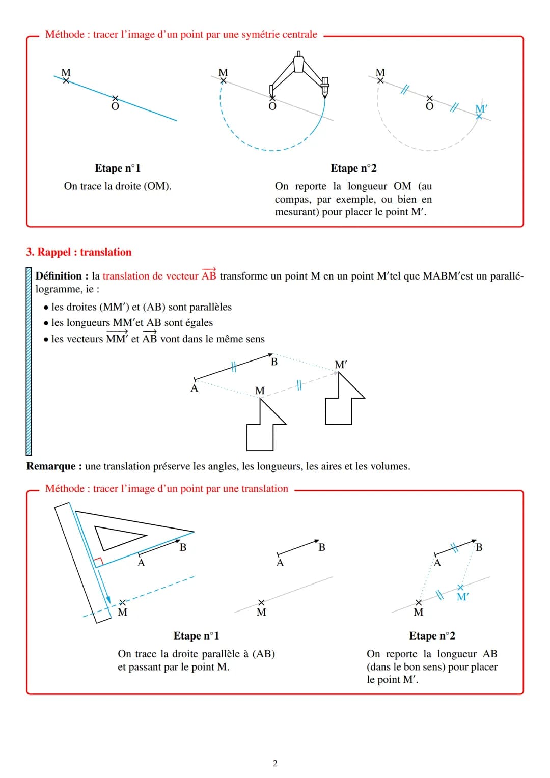 TRANSFORMATIONS GÉOMÉTRIQUES
- À CONNAITRE PAR COEUR -
Définition et propriétés : homothétie
OBJECTIFS DU CHAPITRE
Effets d'une homothétie s