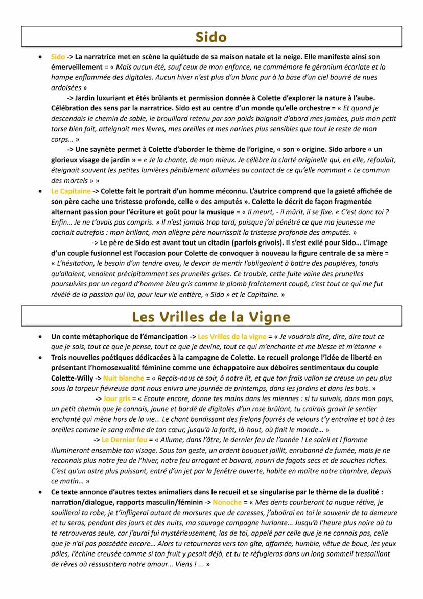 Bac écrit - Colette - Sido & Les Vrilles
de la Vigne
Bien connaître Colette et ses œuvres
Biographie de l'auteur
Sidonie Gabrielle Colette n
