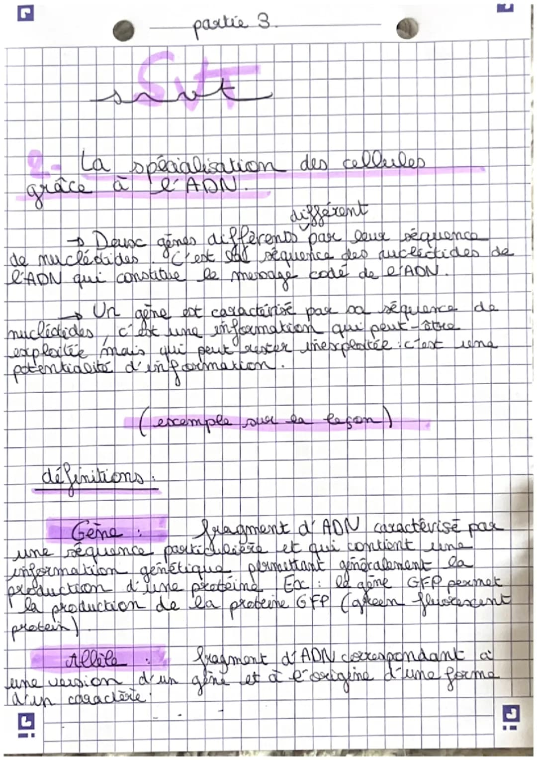 partie 1.
نمهنلممممںیھا
المولے
علم من
du vivant
- Corgantome
cellules spécialiste pluricellulaire
- organisation fonctionelle du vivant
is C