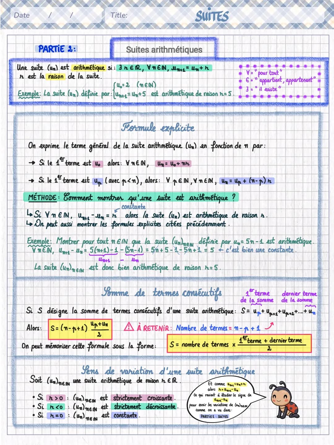 Comment reconnaître une suite arithmétique et géométrique ?