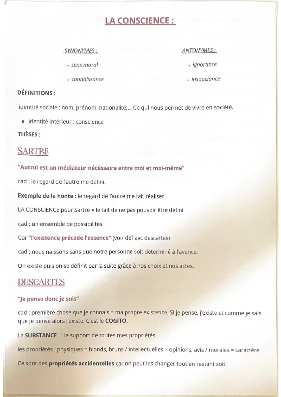 la conscience