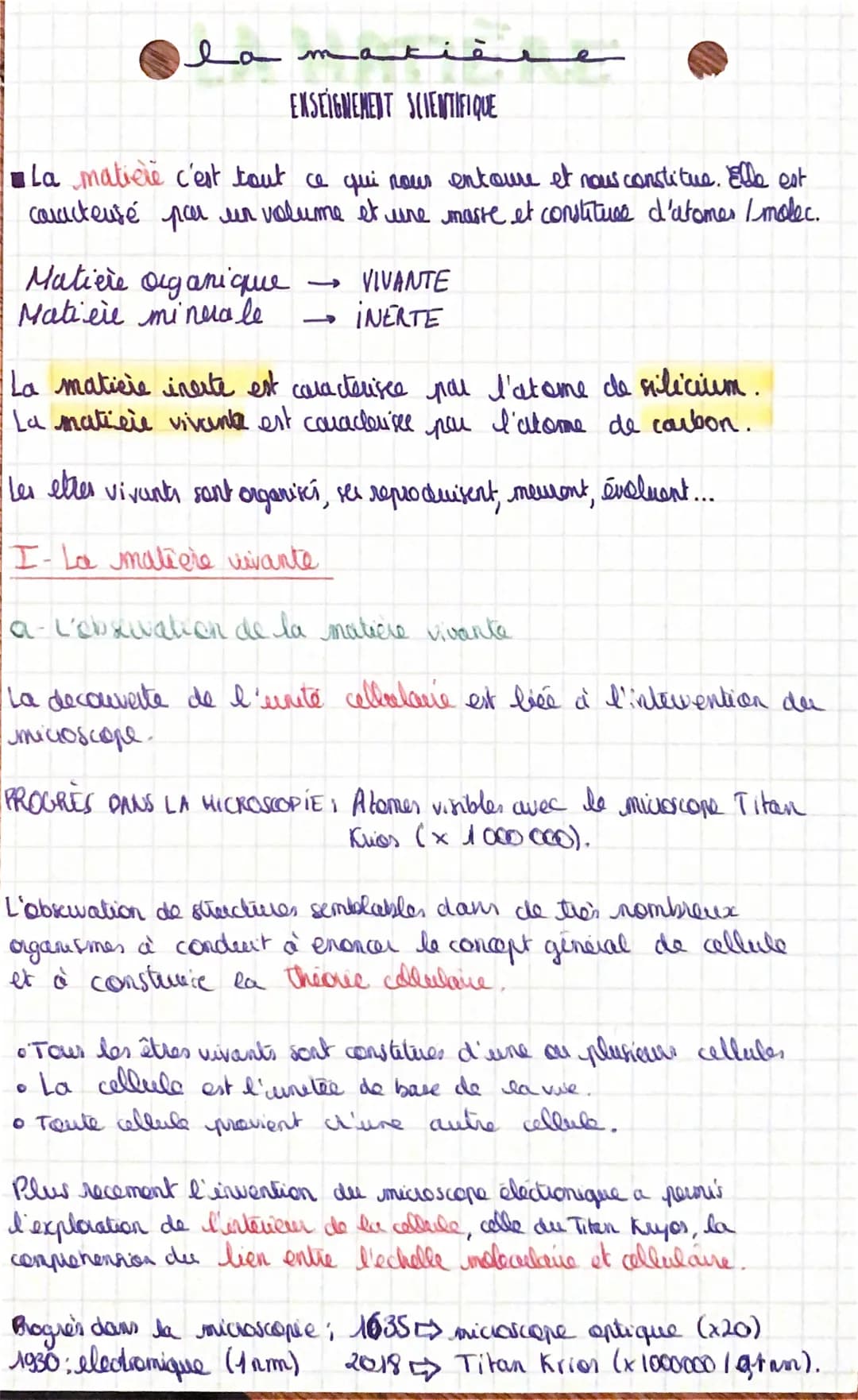 سمو
ma
ENSEIGNEMENT SCIENTIFIQUE
مقنعه
La matière c'est tout ce qui nous entoure et nous constitue. Elle est
caracteusé par un volume et une
