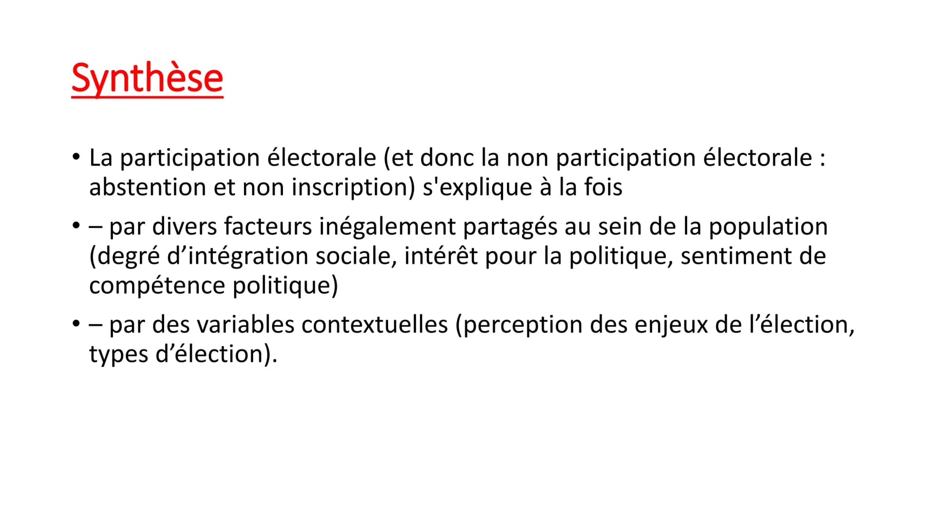 B- Les variables contextuelles liées à la participation
électorale
• 1-L'abstention selon le type d'élections
• Document 14 : L'abstention p