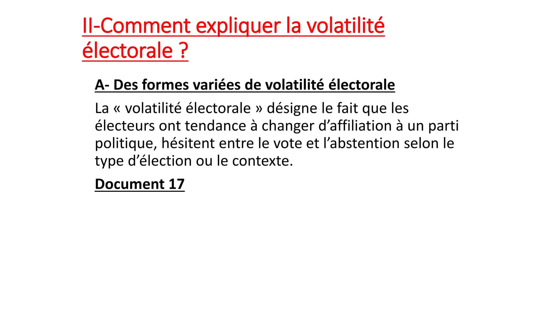 B- Les variables contextuelles liées à la participation
électorale
• 1-L'abstention selon le type d'élections
• Document 14 : L'abstention p
