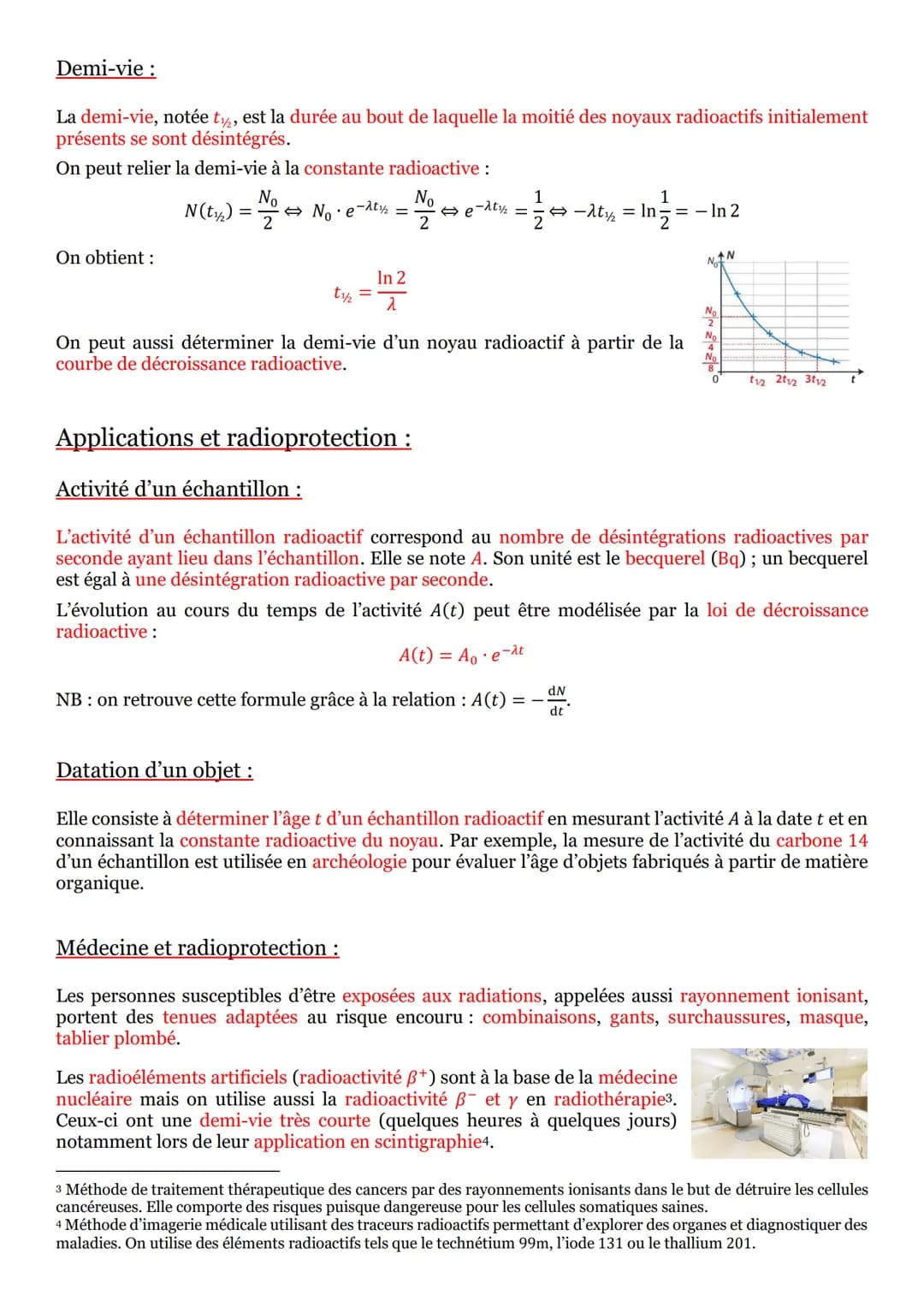 Rappels:
Le noyau atomique :
Un noyau atomique est constitué de nucléons: les protons, de charge positive, notés p, et les
neutrons, de char