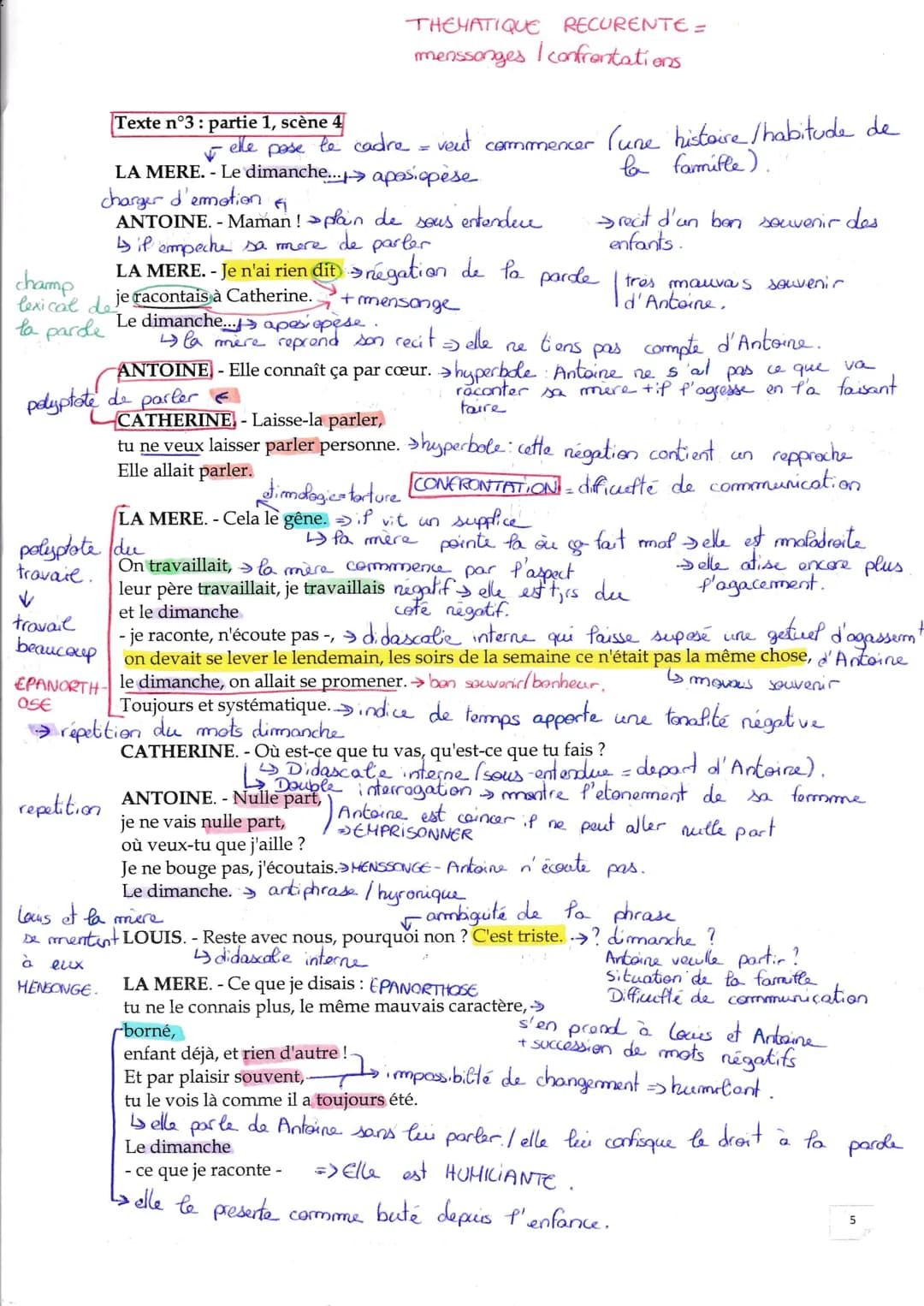 OBJET D'ÉTUDE N°1 : LE THÉÂTRE DU XVII e s AU XXI e s.
Séquence n°1: parcours, crise personnelle, crise familiale
TEXTE 3: << partie 1, scèn
