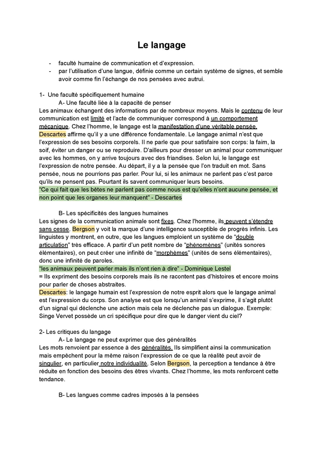le langage philo