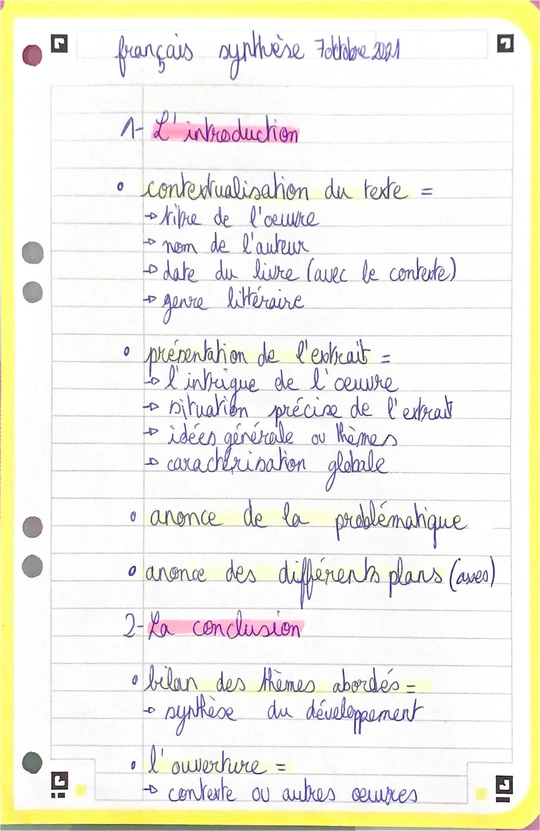 ¡G
I
français synthèse Fotobre 2001
1- L'introduction
contextualisation du texte
+time de l'oeuvre
* nom de l'auteur
date du livre (avec le 