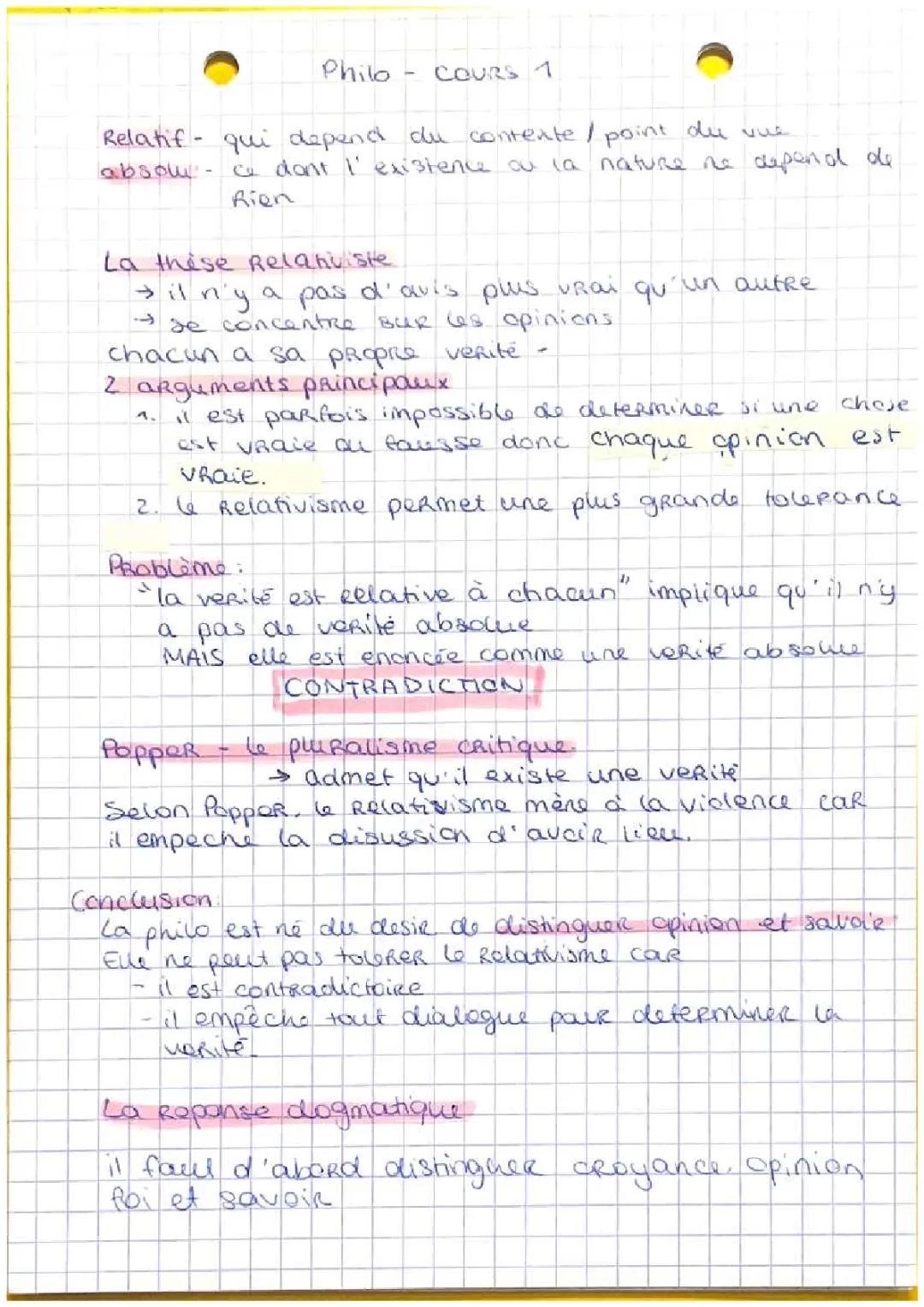 Philosophie : Vérité et Raison