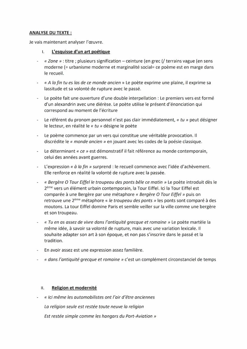 Fiche de révision n°11:
Guillaume Apollinaire, Alcools, Zone
INTRODUCTION :
Bonjour, M., aujourd'hui je vais vous présenter comme lecture li