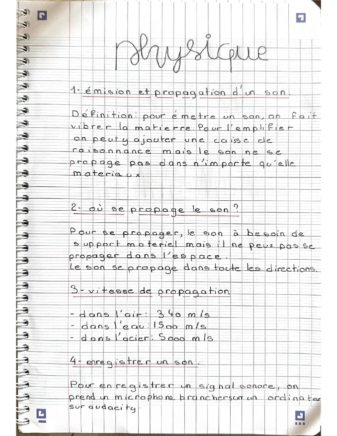 Émission et propagation d’un son 