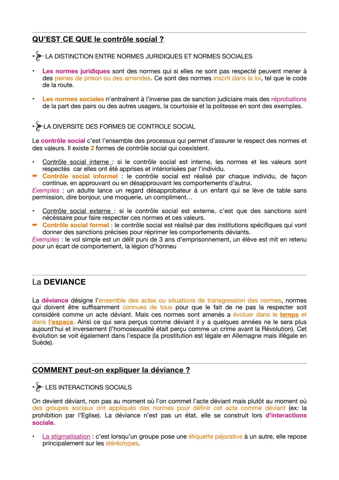 SES
Chapitre 7
Quels sont les processus sociaux qui contribuent à la déviance?
Comprendre la distinction entre normes sociales et normes jur