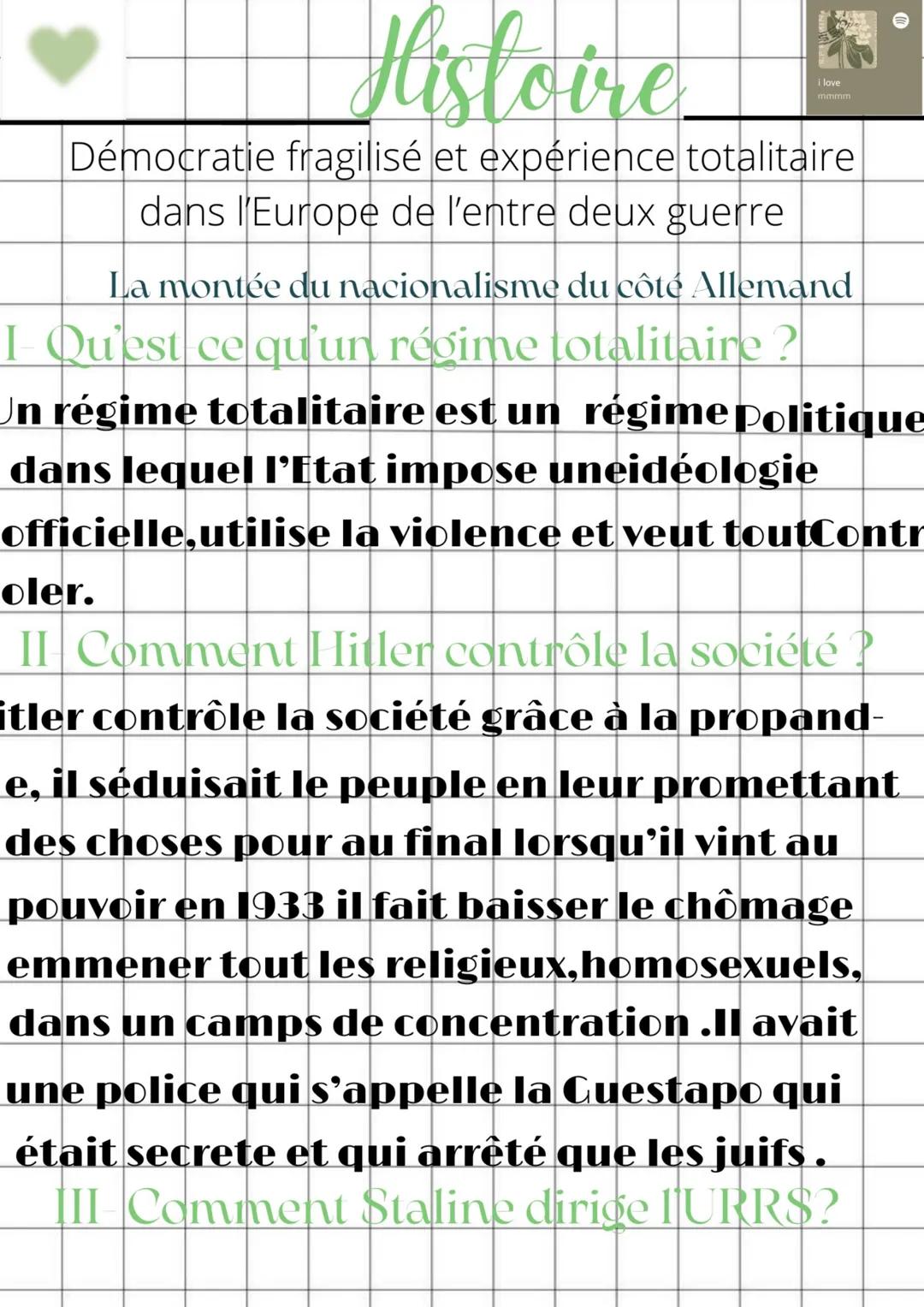 Staline homme d'acier
Saline dirige l'URSS avec l'Etat totalitaire. Il
envoyait les opposants au goulag (camps de
Concentration). Il y avait