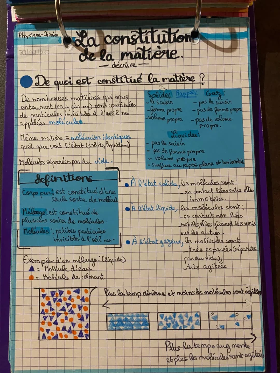 Physique-Chimie
20101100
La constitution
de la matière.
·décrive-
De quoi est constitué la matière ?
De nombreuses matières qui nous
entoure
