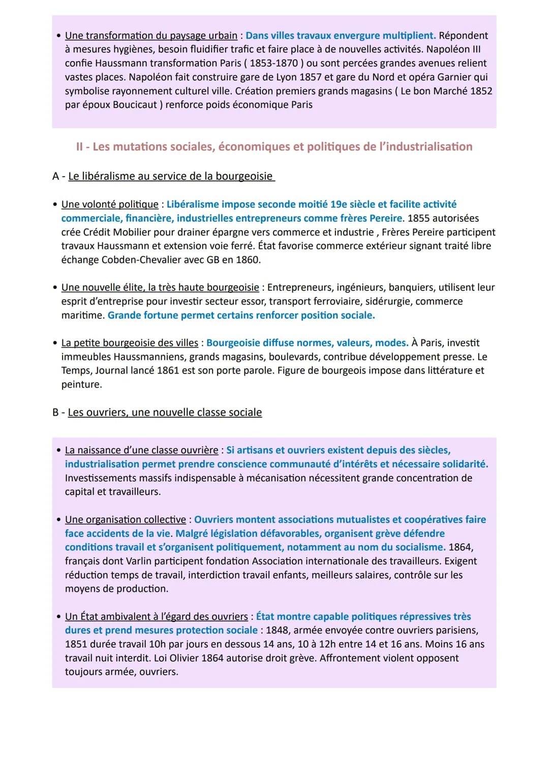 Chapitre 4: L'industrialisation et l'accélération des transformations
économiques et sociales en France ( 1848 - 1870)
I - Une France en voi