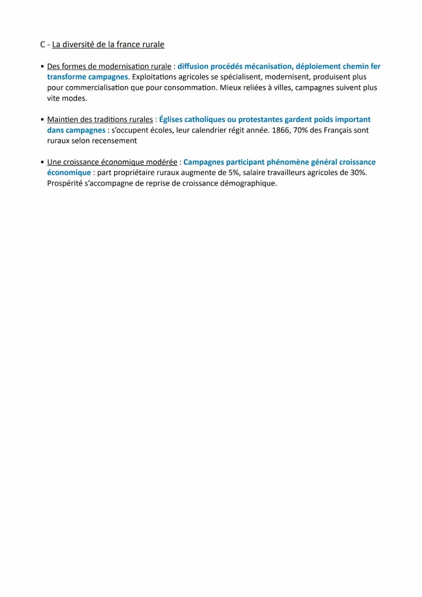 Chapitre 4: L'industrialisation et l'accélération des transformations
économiques et sociales en France ( 1848 - 1870)
I - Une France en voi