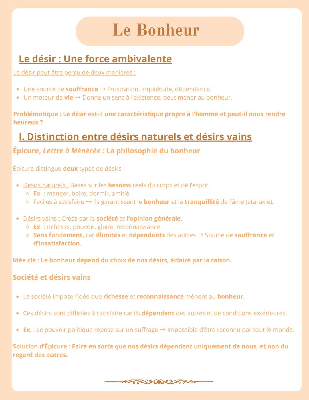 Le bonheur - PHILOSOPHIE
