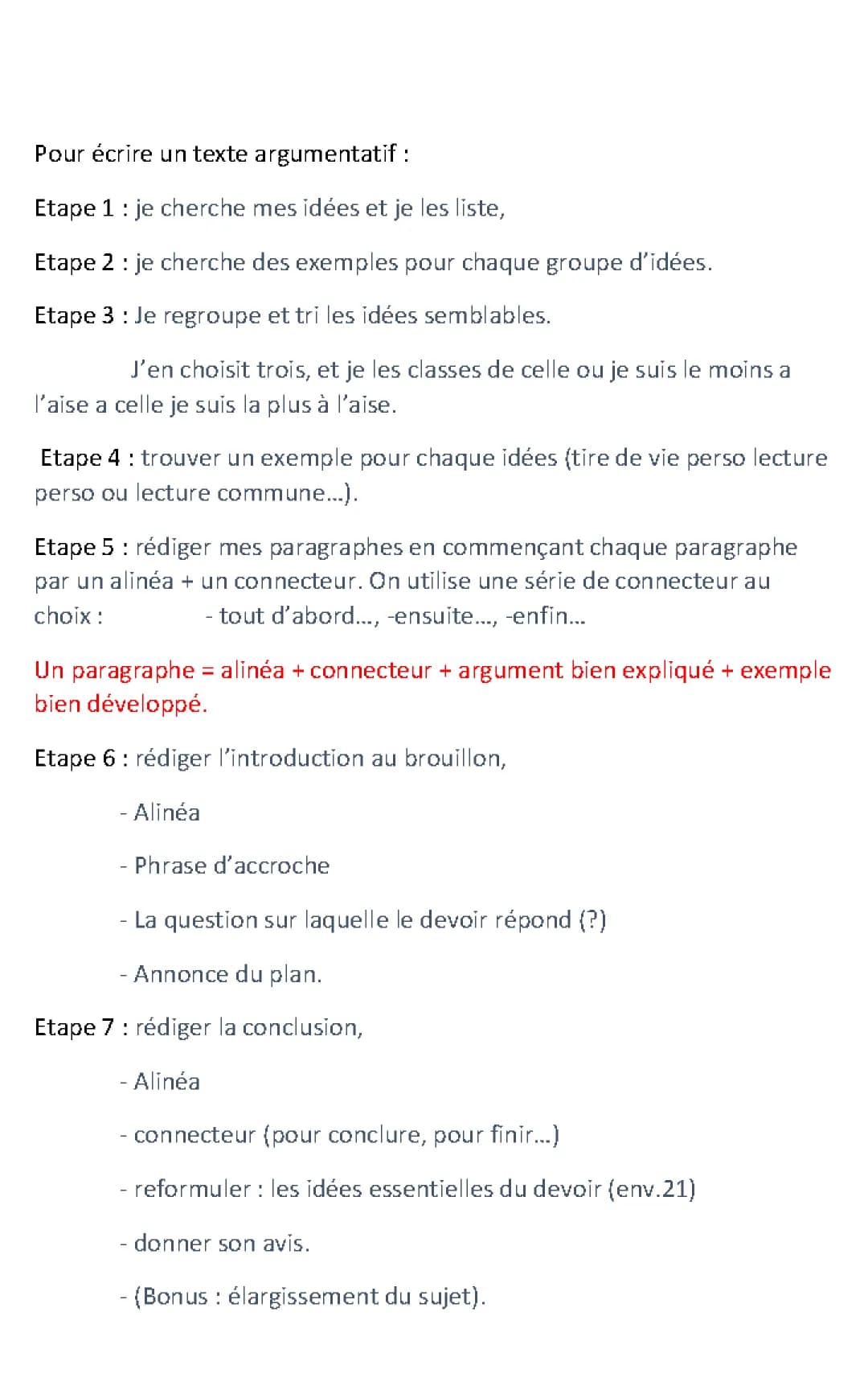 Le texte argumentatif 