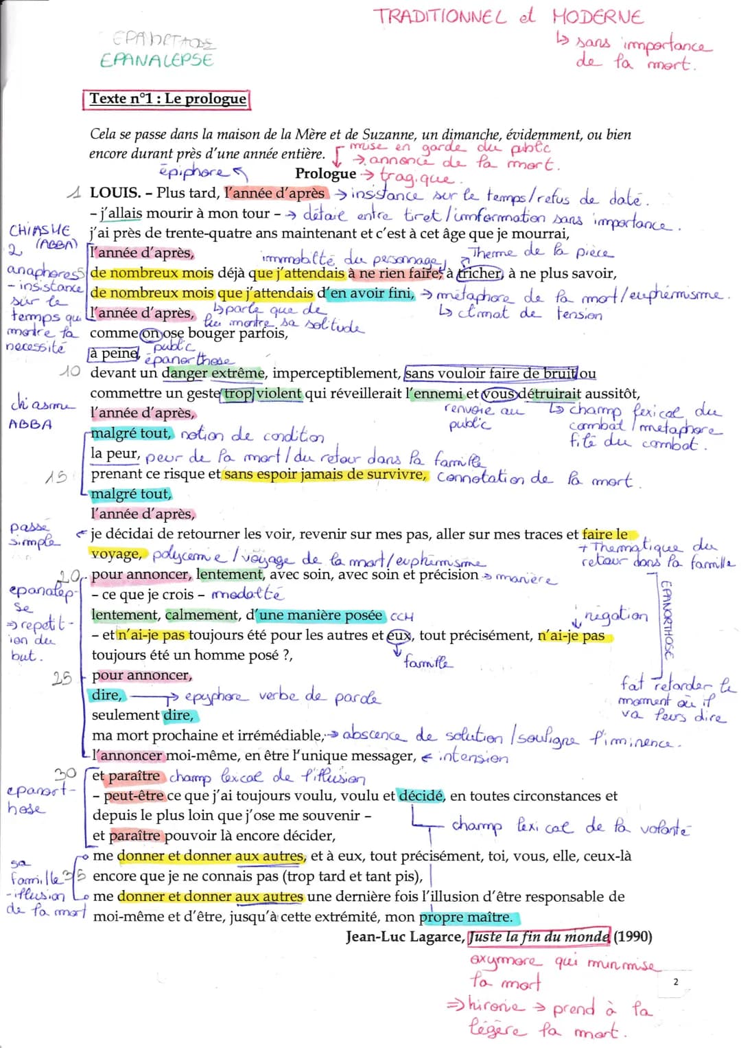 OBJET D'ÉTUDE N°1 : LE THÉÂTRE DU XVIIe s AU XXI s.
Séquence n°1 : parcours, crise personnelle, crise familiale.
TEXTE 1: << Prologue », Jus