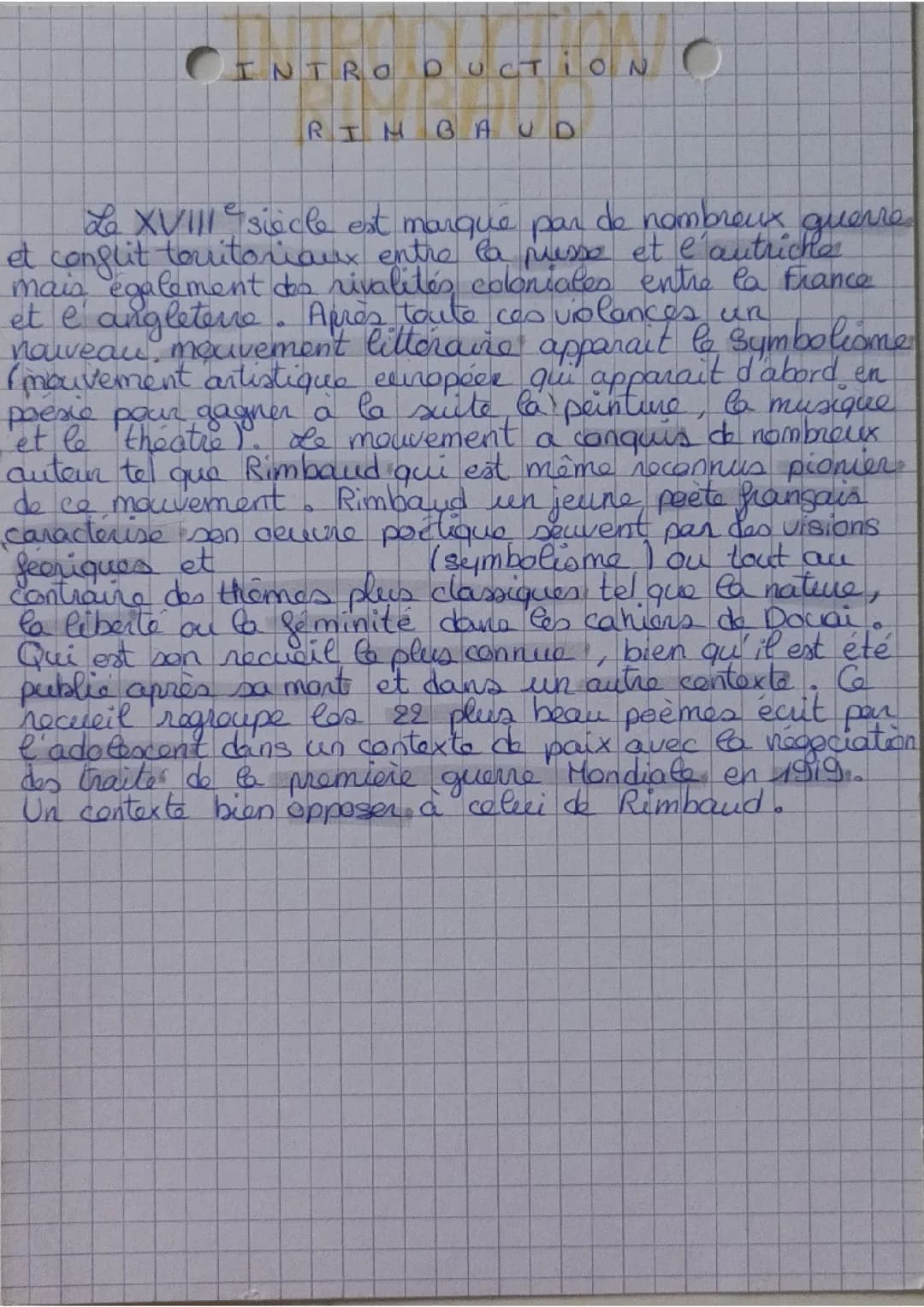 Introduction sur rimbaud 