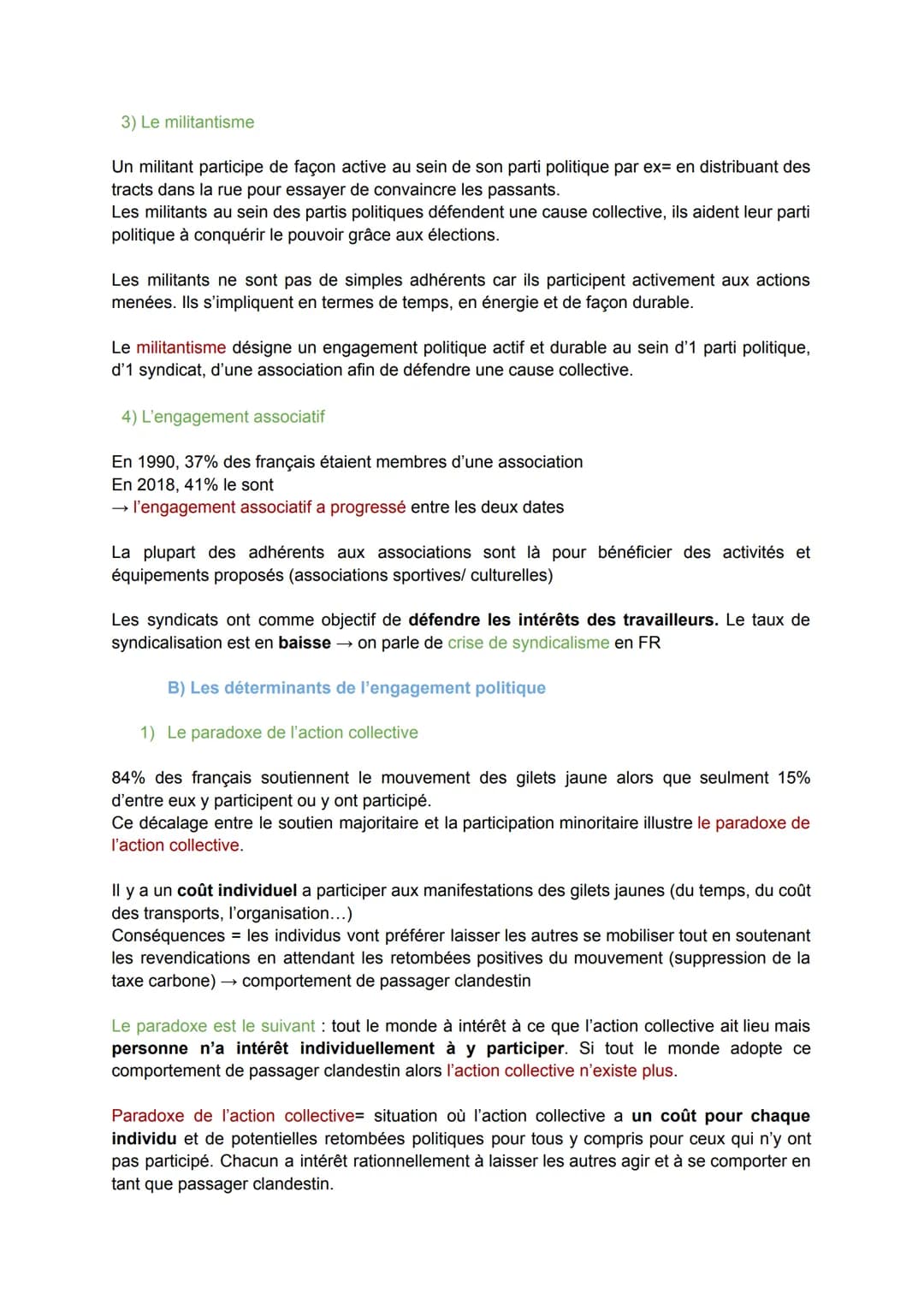 SES
Comment expliquer l'engagement politique dans les sociétés démocratiques ?
I] Les formes et les déterminants de l'engagement politique
A
