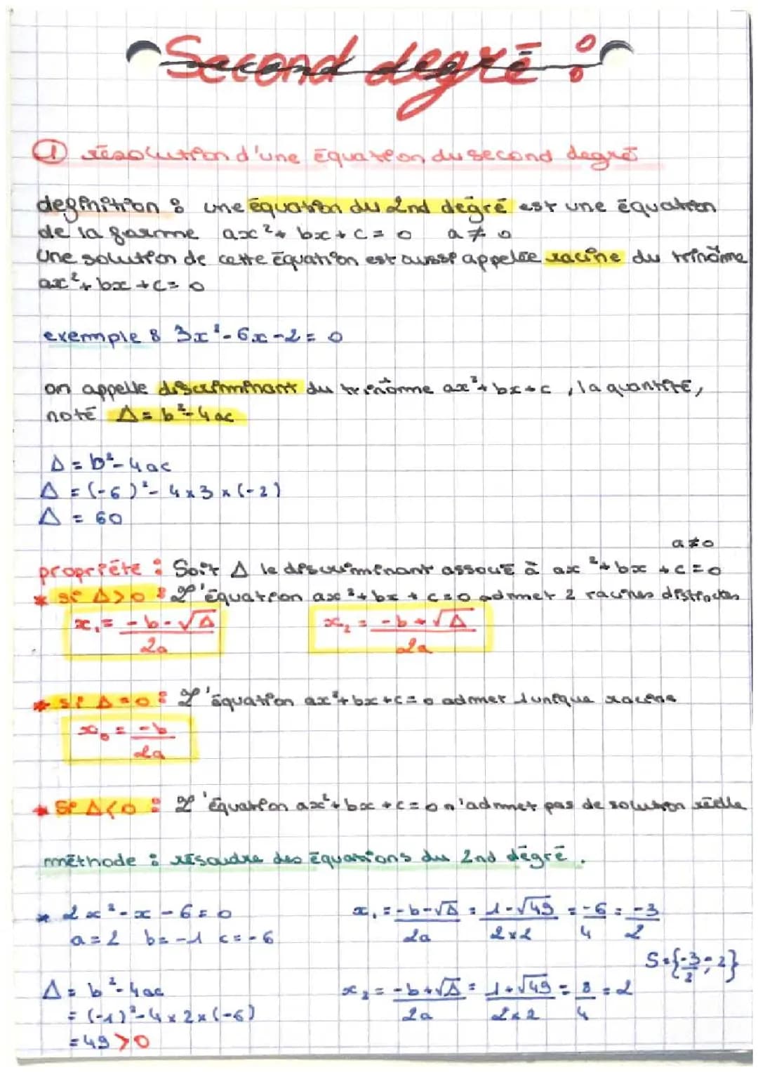 second degré 