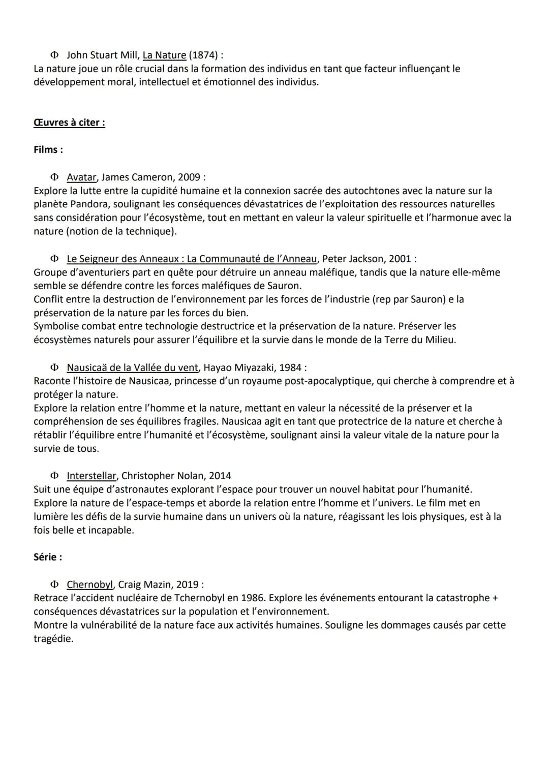 FICHE DE PHILO: LA NATURE
Définitions :
La nature :
O
O
Anthropologie : étude de l'Homme dans la société par son usage, sa représentation et