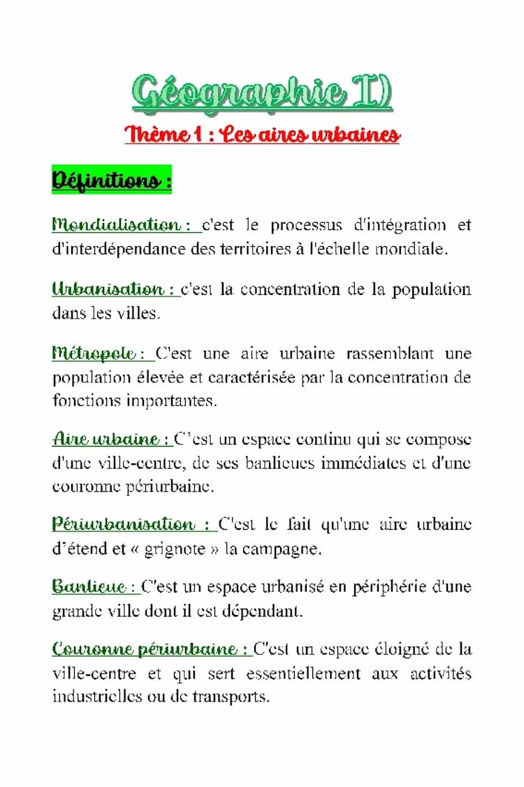 Know GEOGRAPHIE - Les aires urbaines thumbnail