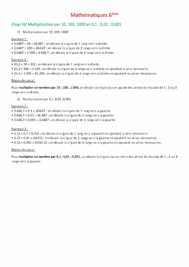Know multiplication par 10, 100, 1000, ... thumbnail