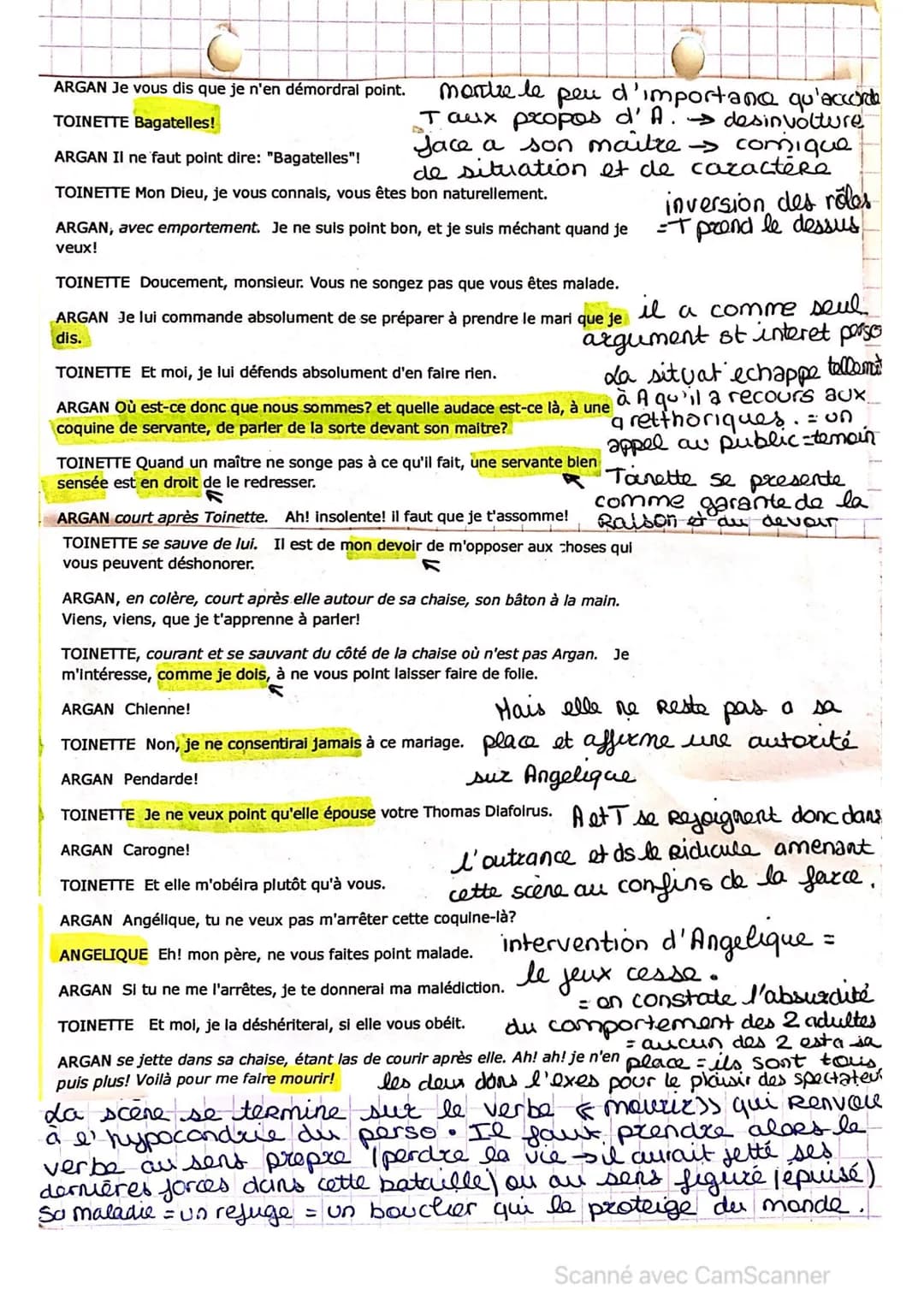 aé malade imaginaire: acte I, scene 5
JB Poquelin, dit Molière, celebre dramaturge du XVIIes, se Cattache ou mut
dassicisme. ds la comedie i