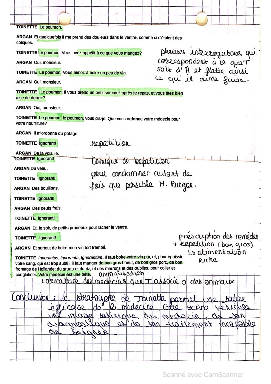 aé malade imaginaire: acte I, scene 5
JB Poquelin, dit Molière, celebre dramaturge du XVIIes, se Cattache ou mut
dassicisme. ds la comedie i