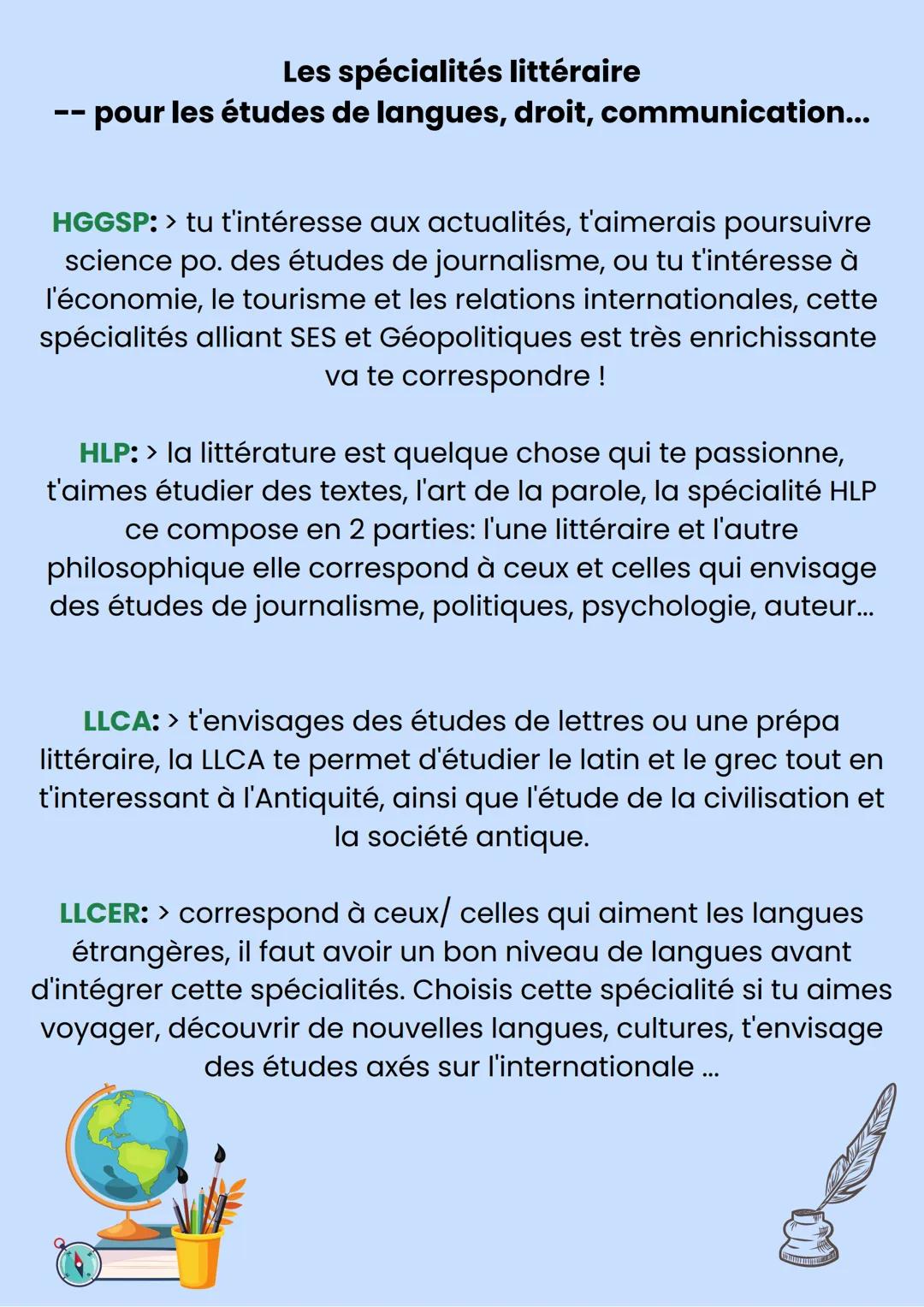 # ORIENTATION

Quelles sont les différentes spécialités proposé
dans les lycées et lesquelles me correspondrait ?

Avant de choisir les spéc