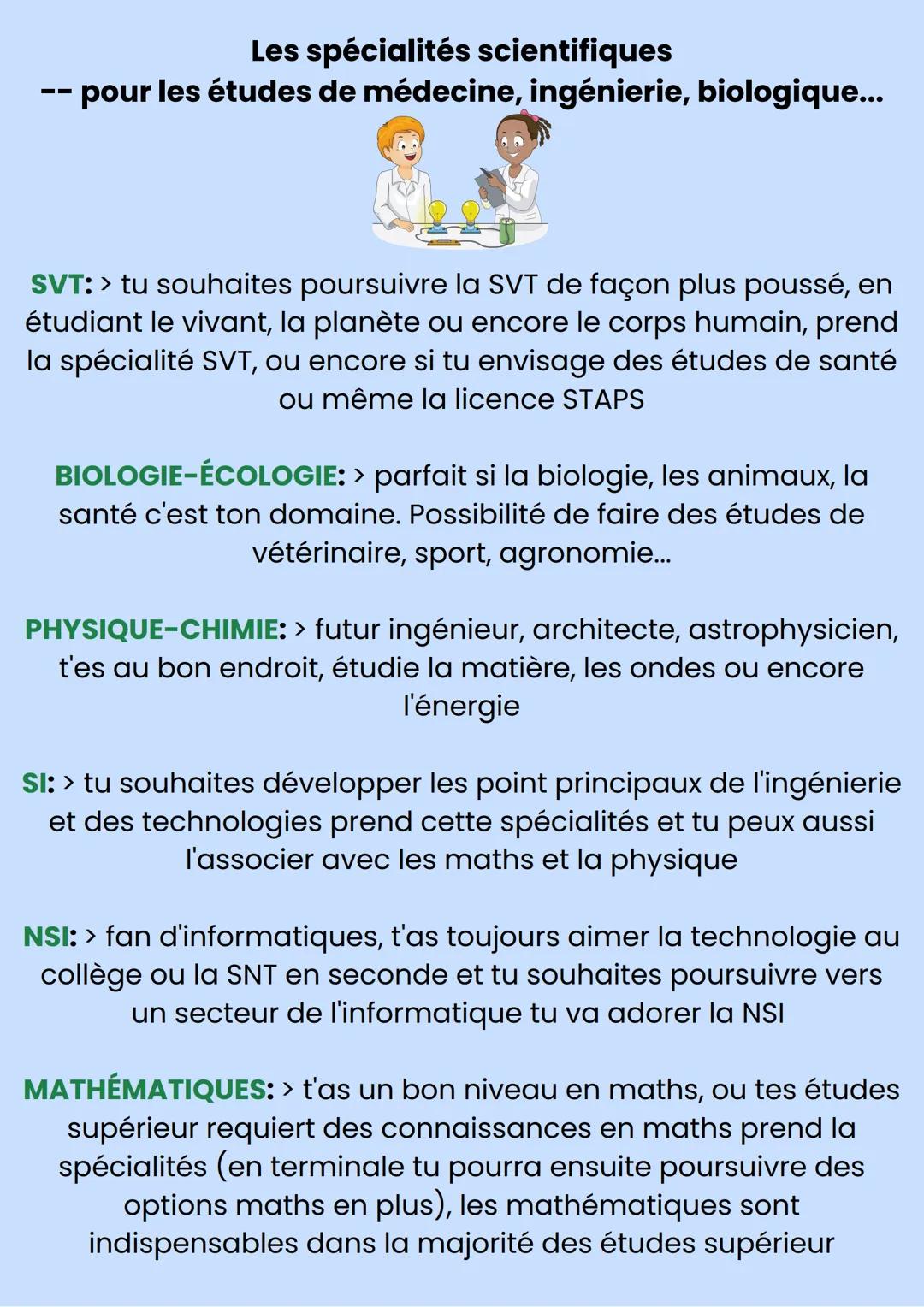 # ORIENTATION

Quelles sont les différentes spécialités proposé
dans les lycées et lesquelles me correspondrait ?

Avant de choisir les spéc