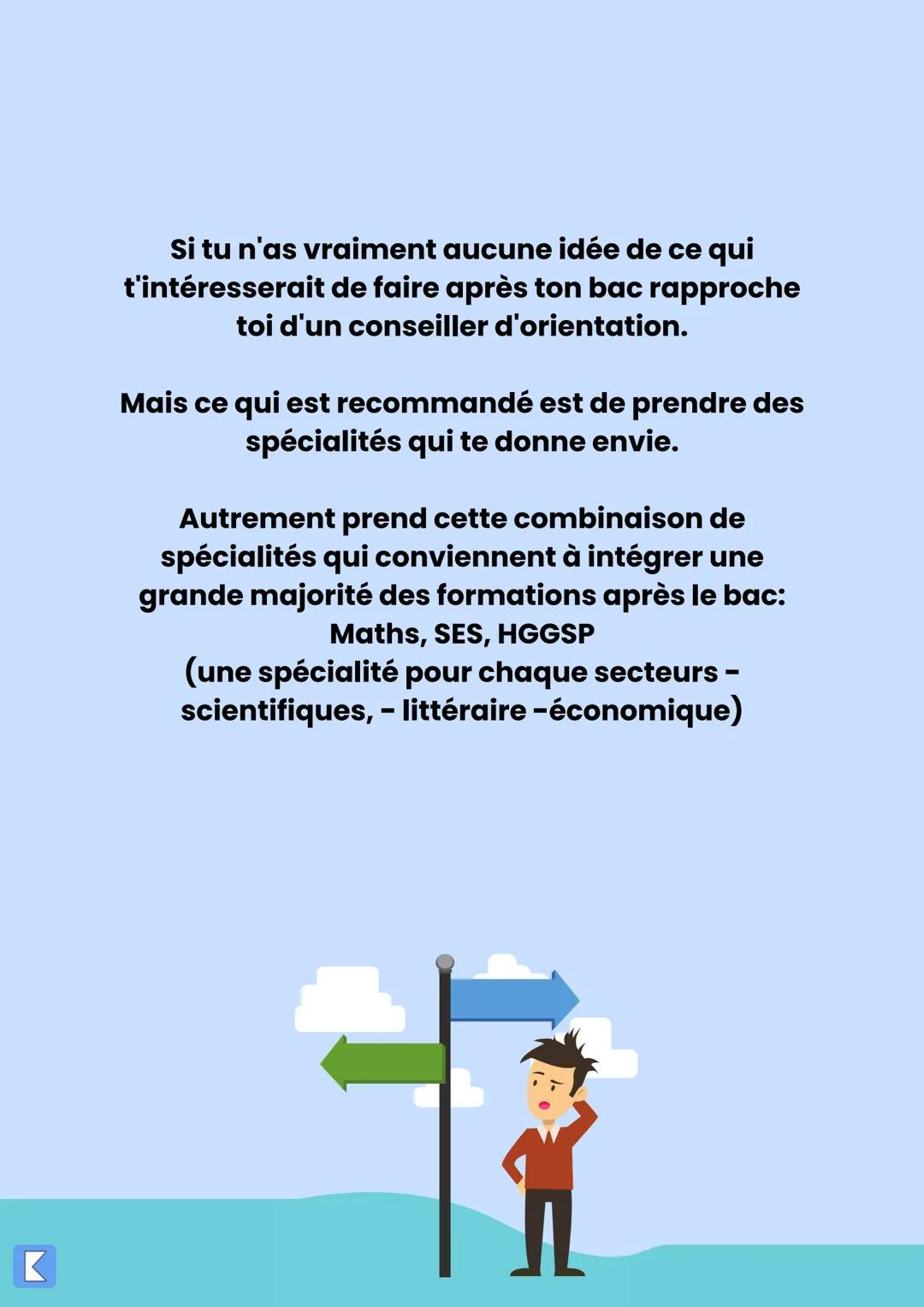 # ORIENTATION

Quelles sont les différentes spécialités proposé
dans les lycées et lesquelles me correspondrait ?

Avant de choisir les spéc