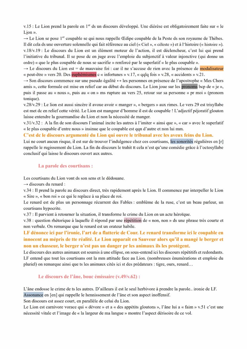 1
5
10
15
20
25
30
35
40
45
LA n°6 : << Les Animaux malades de la Peste », Les Fables ;
Jean De La Fontaine.
Les animaux malades de la peste