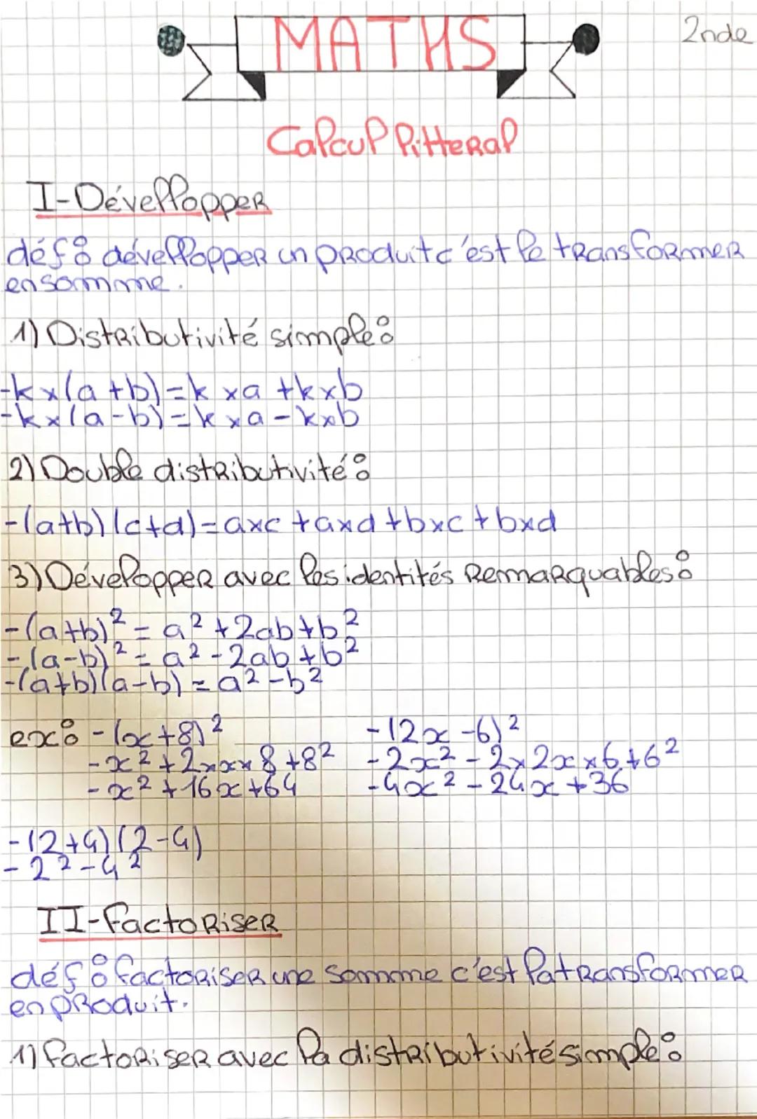 Calcul littéral 