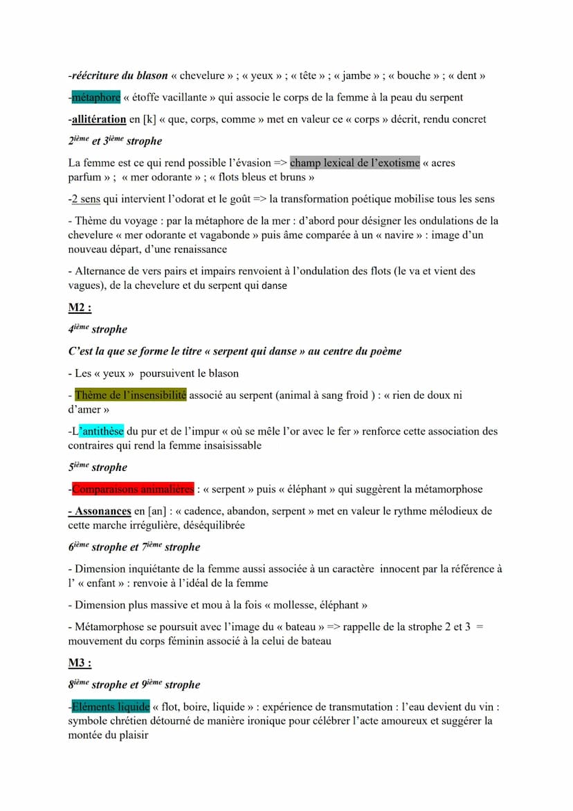 SEQUENCE POESIE: Les Fleurs du Mal, BAUDELAIRE,
Parcours Alchimie poétique, la boue et l'or
TEXTE: « Le serpent qui danse », « Spleen et Idé