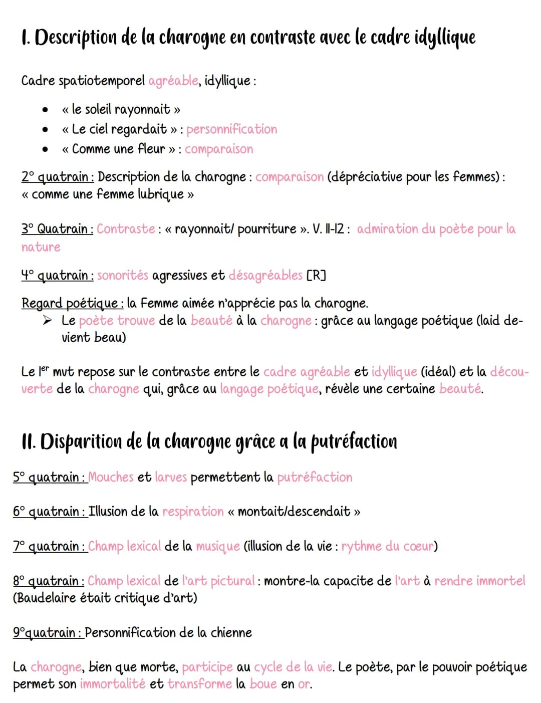 Une charogne
Introduction
Versification du poème :
12 quatrains en rimes croisées
Rimes: A- alexandrins
B-octosyllabes
Thème: une charogne, 