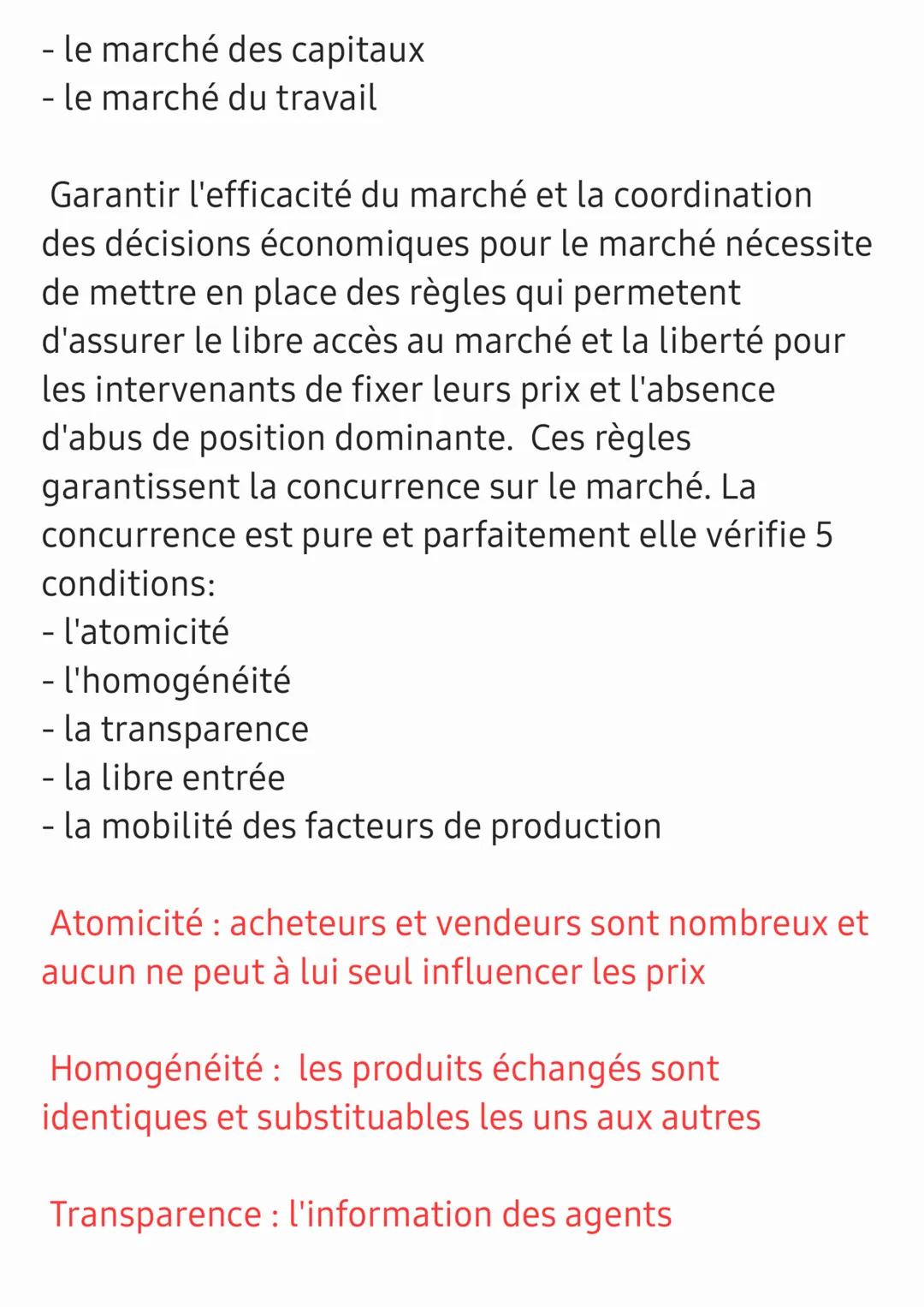 Chapitre : Le fonctionnement du marché et la
détermination du prix
Une division du travail qui conduit à une
spécialisation et à une plus gr