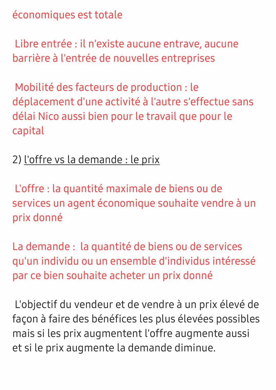 Chapitre : Le fonctionnement du marché et la
détermination du prix
Une division du travail qui conduit à une
spécialisation et à une plus gr