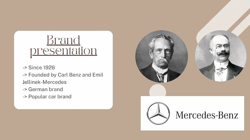 Mercedes
TOMS 01
02
Summar
BRAND PRESENATION
SWOT ANALYSIS
03
CONCLUSION Brand
presentation
-> Since 1926
-> Founded by Carl Benz and Emil
J
