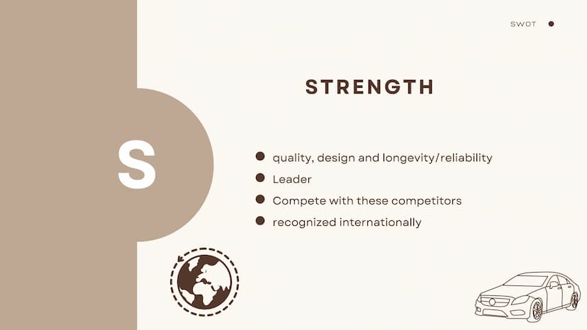 Mercedes
TOMS 01
02
Summar
BRAND PRESENATION
SWOT ANALYSIS
03
CONCLUSION Brand
presentation
-> Since 1926
-> Founded by Carl Benz and Emil
J