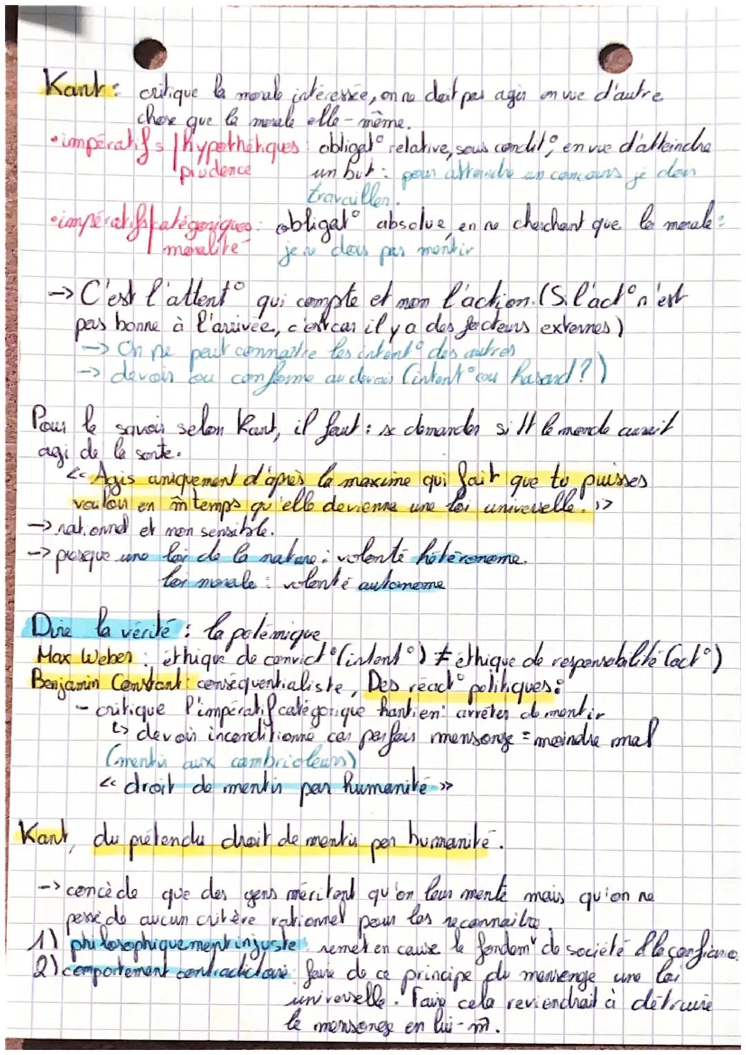 # MORALE & DEVOIR

La morale: ensemble de valeurs & de principes qui déterminent
des prs de reperes pour distinguer le bien du mal.

valeurs