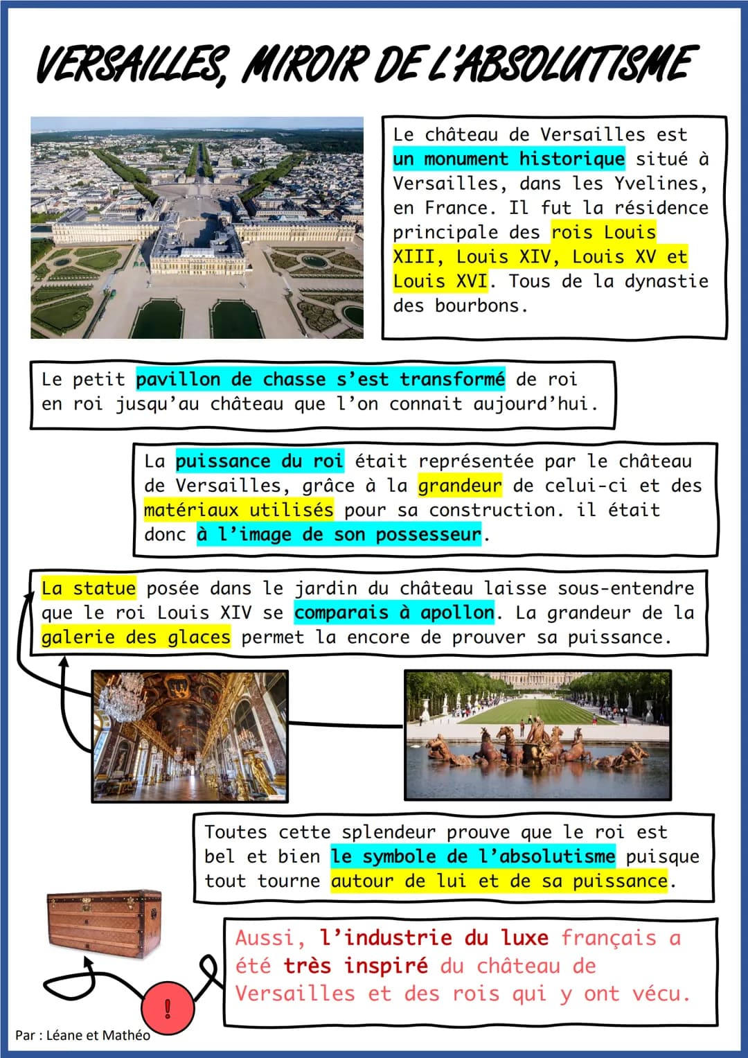 VERSAILLES, MIROIR DE L'ABSOLUTISME
Le château de Versailles est
un monument historique situé à
Versailles, dans les Yvelines,
en France. Il