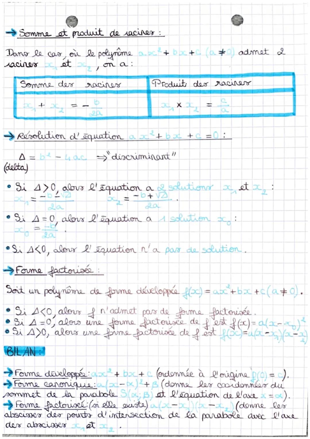 MATHS
Les Polynomes du 2nd degré: Chapitre 1
→in fonction polynome du 2nd degré est une fonction définie
sur iR. Sa représentation graphique